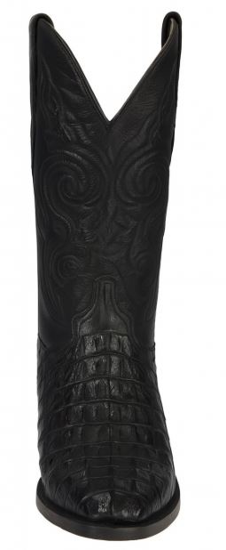 Los Altos Men's Black Genuine Caiman Tail Boots 2   - from alligatorwarehouse.com