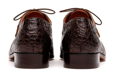 Marco Di Milano Men's Brown Hornback Exotic Shoes Bike Toe Cancun 4 CANCUN_CAIMAN FUSCUS_GRAY_9.5  - from alligatorwarehouse.com