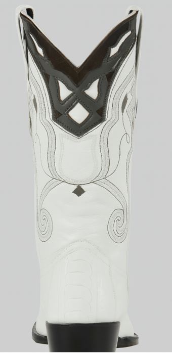 Mens White Ostrich Boots J-Toe 4   - from alligatorwarehouse.com