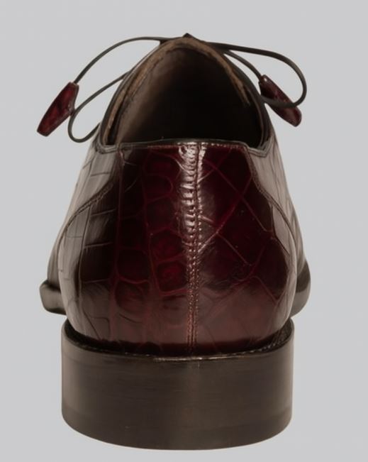 Mezlan Burgundy Crocodile Shoes Men Plain Toe Anderson 5   - from alligatorwarehouse.com