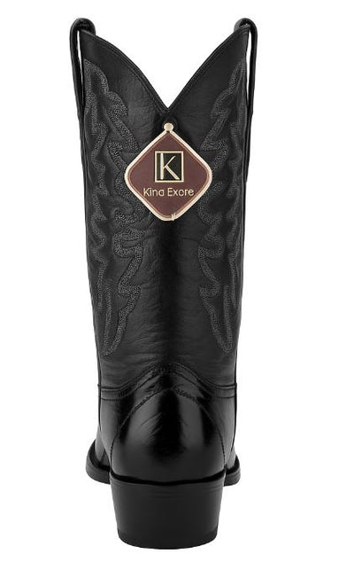 Men's King Exotic Boots Genuine Eel Skin Boots Black (4980805) 5   - from alligatorwarehouse.com