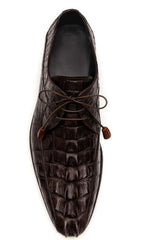 Marco Di Milano Men's Brown Hornback Exotic Shoes Bike Toe Cancun