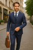 Wool Suit - Italian Made Business Suit by Statement Men's 3 Piece 100% Wool Modern Fit Suit - Fashion Pattern 17 ANGEL-3_Charcoal_38R  - from alligatorwarehouse.com