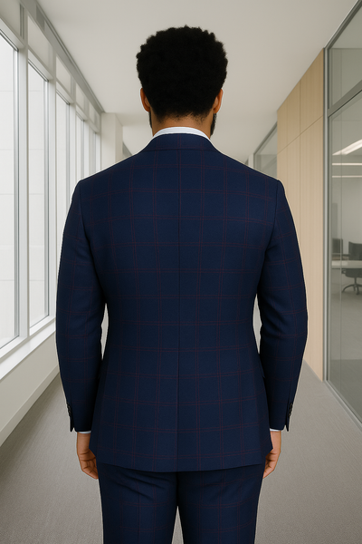 Wool Suit - Italian Made Business Suit by Statement Men's 3 Piece 100% Wool Modern Fit Suit - Sharp Plaid Pattern 15 ZILO-1_Charcoal_38R  - from alligatorwarehouse.com