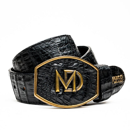 Marco Di Milano Iowa Black Leather Belted Loafer