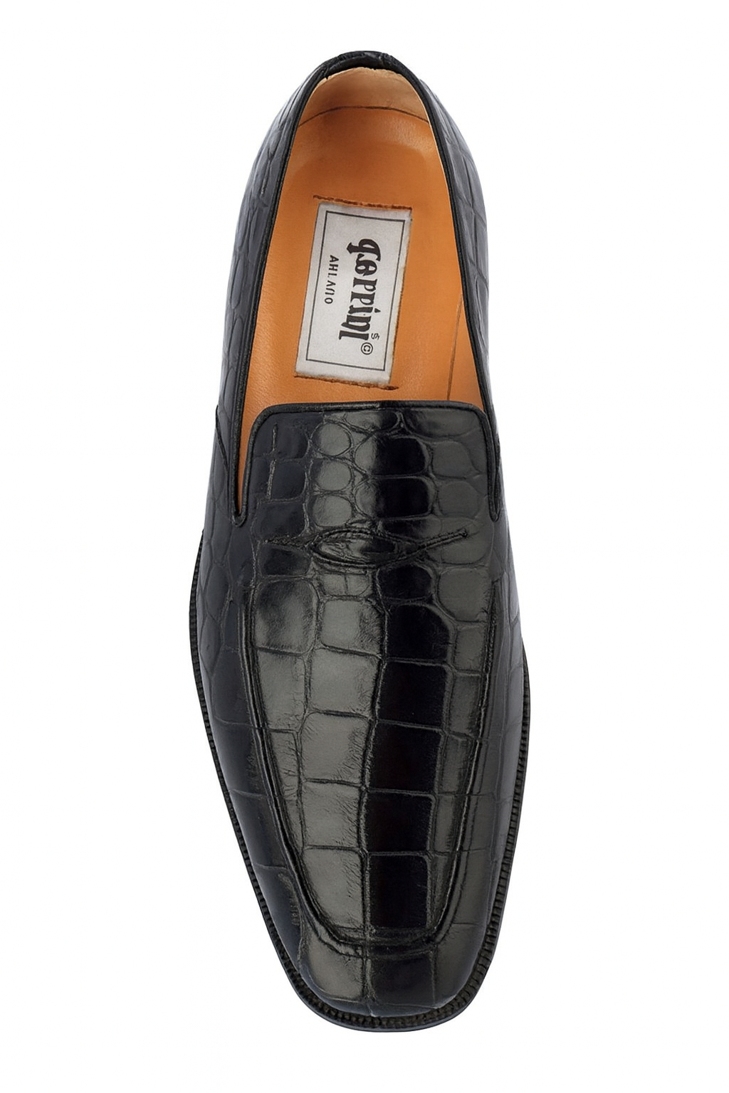 Italian Crocodile Skin Shoes By Ferrini Mens Black Unique Loafers