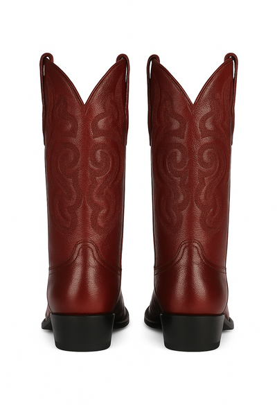 J Toe Cowboy Boots - J Toe Western Boots - Los Altos Boots - Mens Dress Cowboy Boot - Low Priced Burgundy Eel Cowboy Boots J-Toe- in  Burgundy 7   - from alligatorwarehouse.com