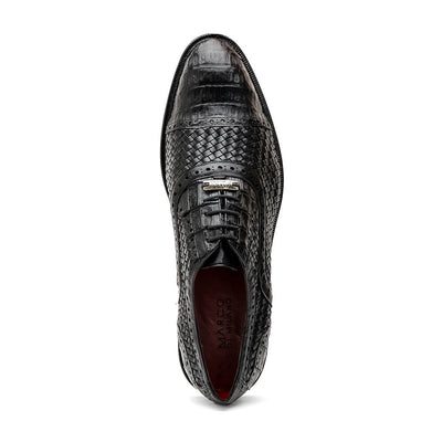 Marco Di Milano John Woven Caiman Crocodile Oxfords Black