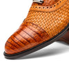 Marco Di Milano John Brandy Shoes Exotic Caiman Crocodile / Woven Leather Dress Oxfords 3 JOHN_CAIMAN FUSCUS_BRANDY_8  - from alligatorwarehouse.com
