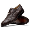 Marco Di Milano John Brown Shoes Exotic Caiman Crocodile / Woven Leather Dress Oxfords 3 JOHN_CAIMAN FUSCUS_BROWN_8  - from alligatorwarehouse.com