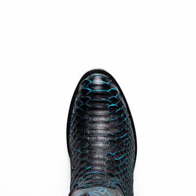 Marco Di Milano Kansas Black / Blue Python Round Toe Cowboy Boots 6   - from alligatorwarehouse.com