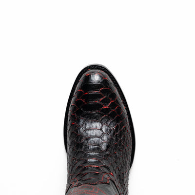 Marco Di Milano Kansas BlackCherry Python Round Toe Cowboy Boots 6   - from alligatorwarehouse.com
