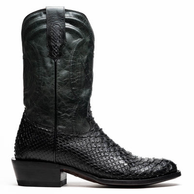 Marco Di Milano Kansas Black Python Round Toe Cowboy Boots 3   - from alligatorwarehouse.com