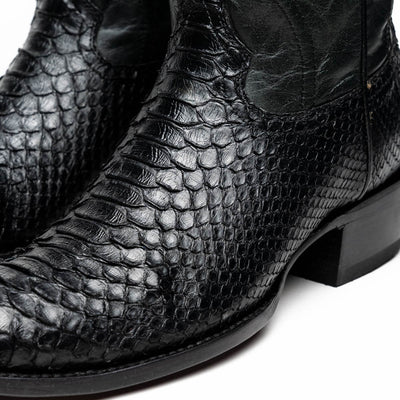 Marco Di Milano Kansas Black Python Round Toe Cowboy Boots 4   - from alligatorwarehouse.com