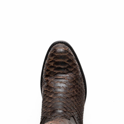 Marco Di Milano Kansas Brown Python Round Toe Cowboy Boots 6   - from alligatorwarehouse.com