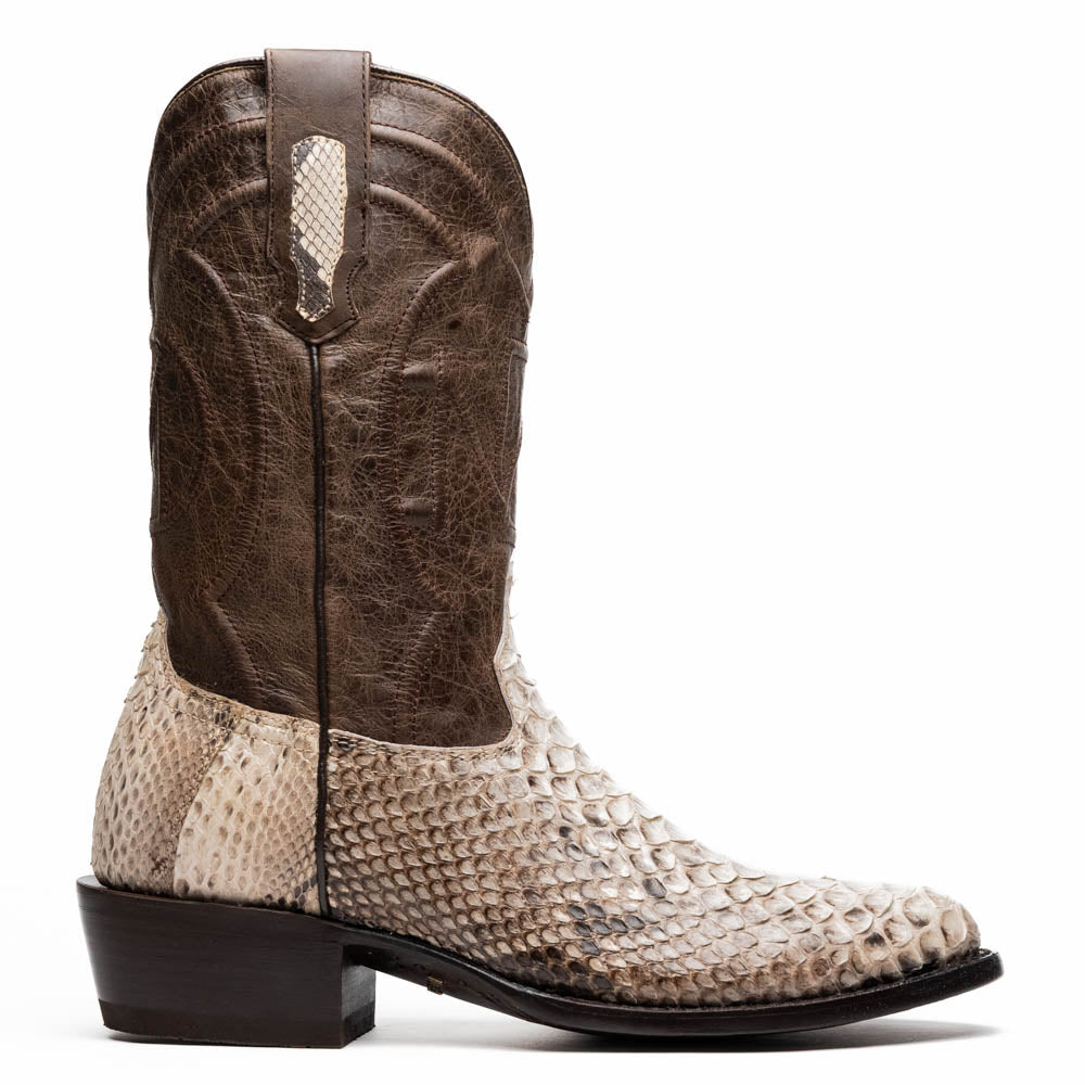 Marco Di Milano Kansas Natural Python Round Toe Cowboy Boots