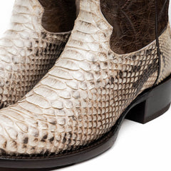 Marco Di Milano Kansas Natural Python Round Toe Cowboy Boots