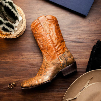 Marco Di Milano Kansas Cognac Round Toe Cowboy Boots 8   - from alligatorwarehouse.com
