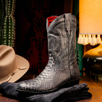 Marco Di Milano Kansas Stone White Round Toe Cowboy Boots 2   - from alligatorwarehouse.com