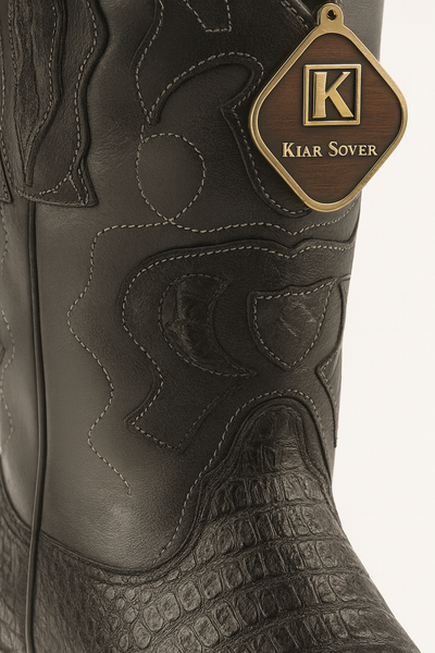 King Exotic Men's Caiman Belly Snip Toe Boots 46 -01  - from alligatorwarehouse.com