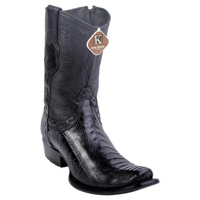 Men's King Exotic Original Ostrich Leg Skin Dubai Style Short Boots 479B05 1 479B0505-060  - from alligatorwarehouse.com