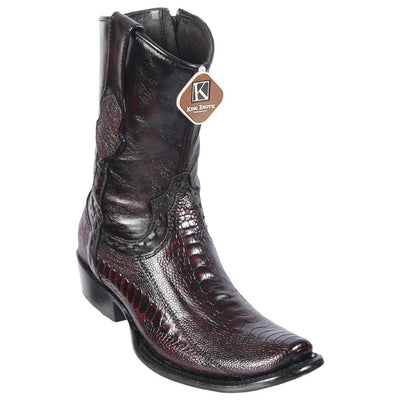 Men's King Exotic Original Ostrich Leg Skin Dubai Style Short Boots 479B05 4 479B0505-060  - from alligatorwarehouse.com