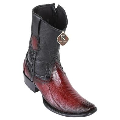 Men's King Exotic Original Ostrich Leg Skin Dubai Style Short Boots 479B05 6 479B0505-060  - from alligatorwarehouse.com