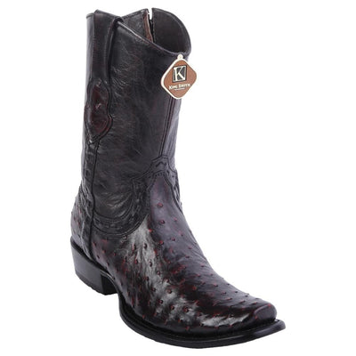 Men's King Exotic Original Ostrich Skin Dubai Style Short Boots 479B03 3 479B0305-060  - from alligatorwarehouse.com