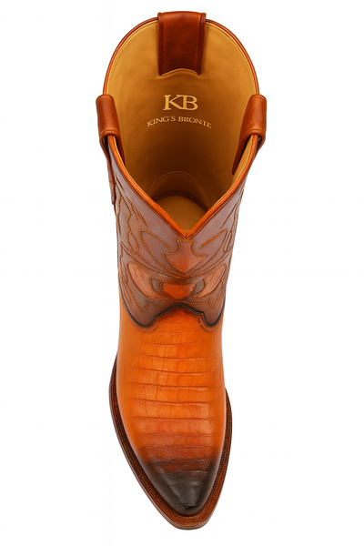 King Exotic Men's Caiman Belly Snip Toe Boots 16 -01  - from alligatorwarehouse.com