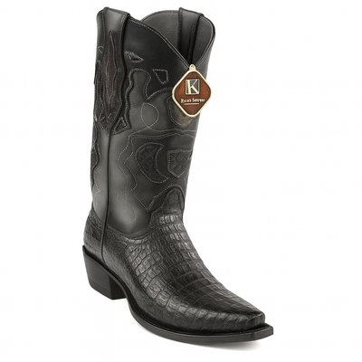 King Exotic Men's Caiman Belly Snip Toe Boots 42 -01  - from alligatorwarehouse.com