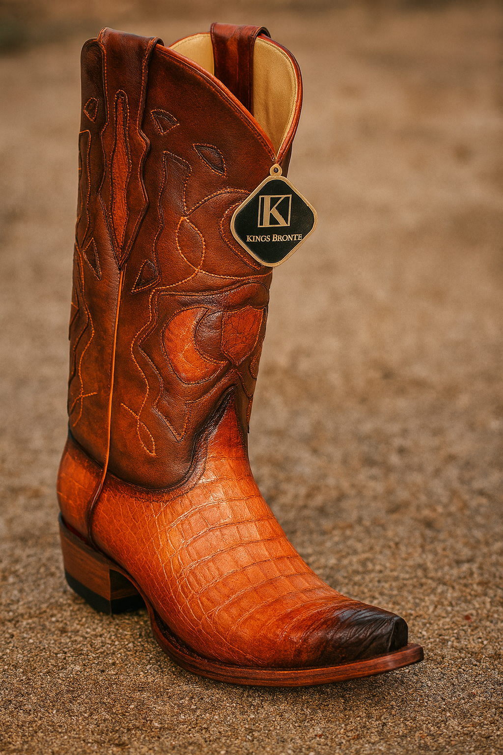 King Exotic Men's Caiman Belly Snip Toe Boots