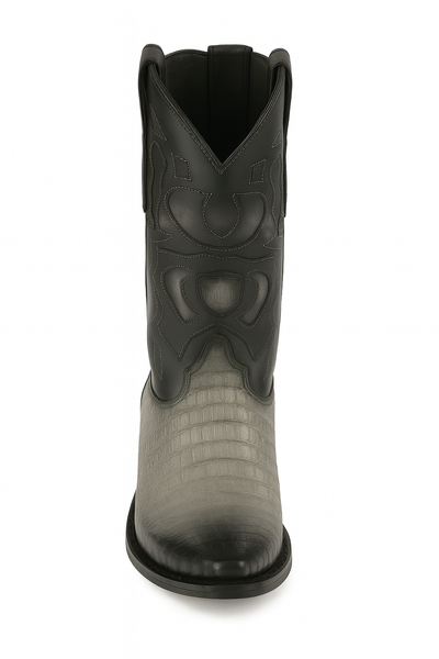 King Exotic Men's Caiman Belly Snip Toe Boots 36 -01  - from alligatorwarehouse.com