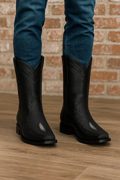 King Exotic Men's Stingray Single Stone European Toe Boot