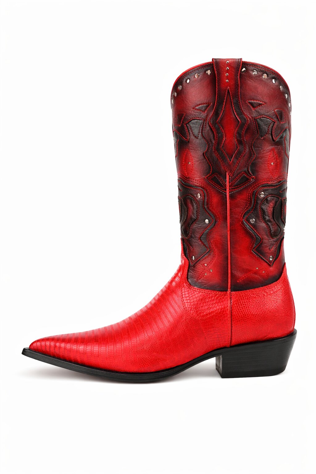 Men's King Exotic Boots Teju Lizard 3x Toe Red (495vf0712)