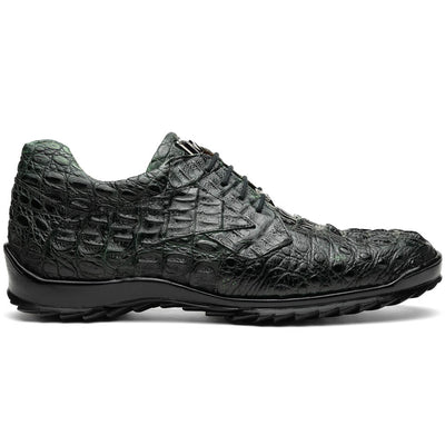 Marco Di Milano Kratos Men's Green Shoes Exotic Caiman Crocodile Sneakers 1 KRATOS_CAIMAN FUSCUS_GREEN_7  - from alligatorwarehouse.com