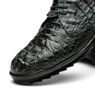 Marco Di Milano Kratos Men's Green Shoes Exotic Caiman Crocodile Sneakers 3 KRATOS_CAIMAN FUSCUS_GREEN_7  - from alligatorwarehouse.com