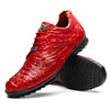 Marco Di Milano Kratos Men's Red Shoes Exotic Caiman Crocodile Sneakers 2 KRATOS_CAIMAN FUSCUS_RED_6  - from alligatorwarehouse.com