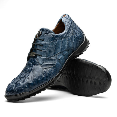 Marco Di Milano Kratos Men's Blue Jean Shoes Exotic Caiman Crocodile Sneakers 2 KRATOS_CAIMAN FUSCUS_BLUE JEAN_7  - from alligatorwarehouse.com