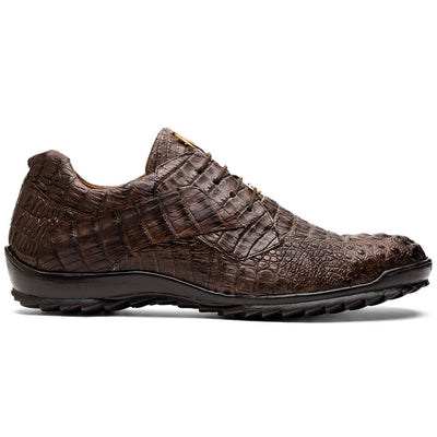 Marco Di Milano Kratos Men's  Brown Shoes Exotic Caiman Crocodile Sneakers 1 KRATOS_CAIMAN FUSCUS_BROWN_7  - from alligatorwarehouse.com