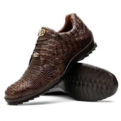 Marco Di Milano Kratos Men's  Brown Shoes Exotic Caiman Crocodile Sneakers 2 KRATOS_CAIMAN FUSCUS_BROWN_7  - from alligatorwarehouse.com