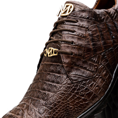 Marco Di Milano Kratos Men's  Brown Shoes Exotic Caiman Crocodile Sneakers 5 KRATOS_CAIMAN FUSCUS_BROWN_7  - from alligatorwarehouse.com