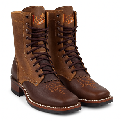 Lace Up Cowboy Boots