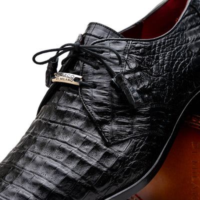 Marco Di Milano Lacio Black Caiman Crocodile Derby 5 LACIO_CAIMAN FUSCUS_BLACK_8.5  - from alligatorwarehouse.com