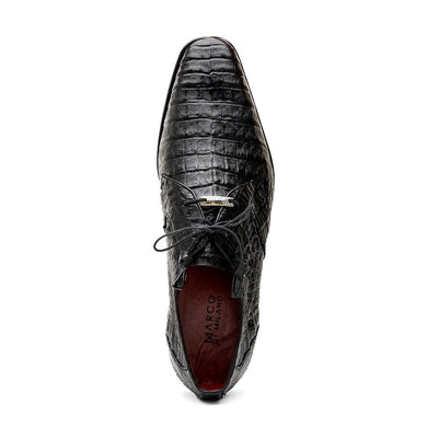 Marco Di Milano Lacio Black Caiman Crocodile Derby 4 LACIO_CAIMAN FUSCUS_BLACK_8.5  - from alligatorwarehouse.com