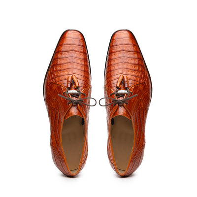Marco Di Milano Lacio Brandy Caiman Crocodile Derby 5 LACIO_CAIMAN FUSCUS_COGNAC (BRANDY)_8.5  - from alligatorwarehouse.com