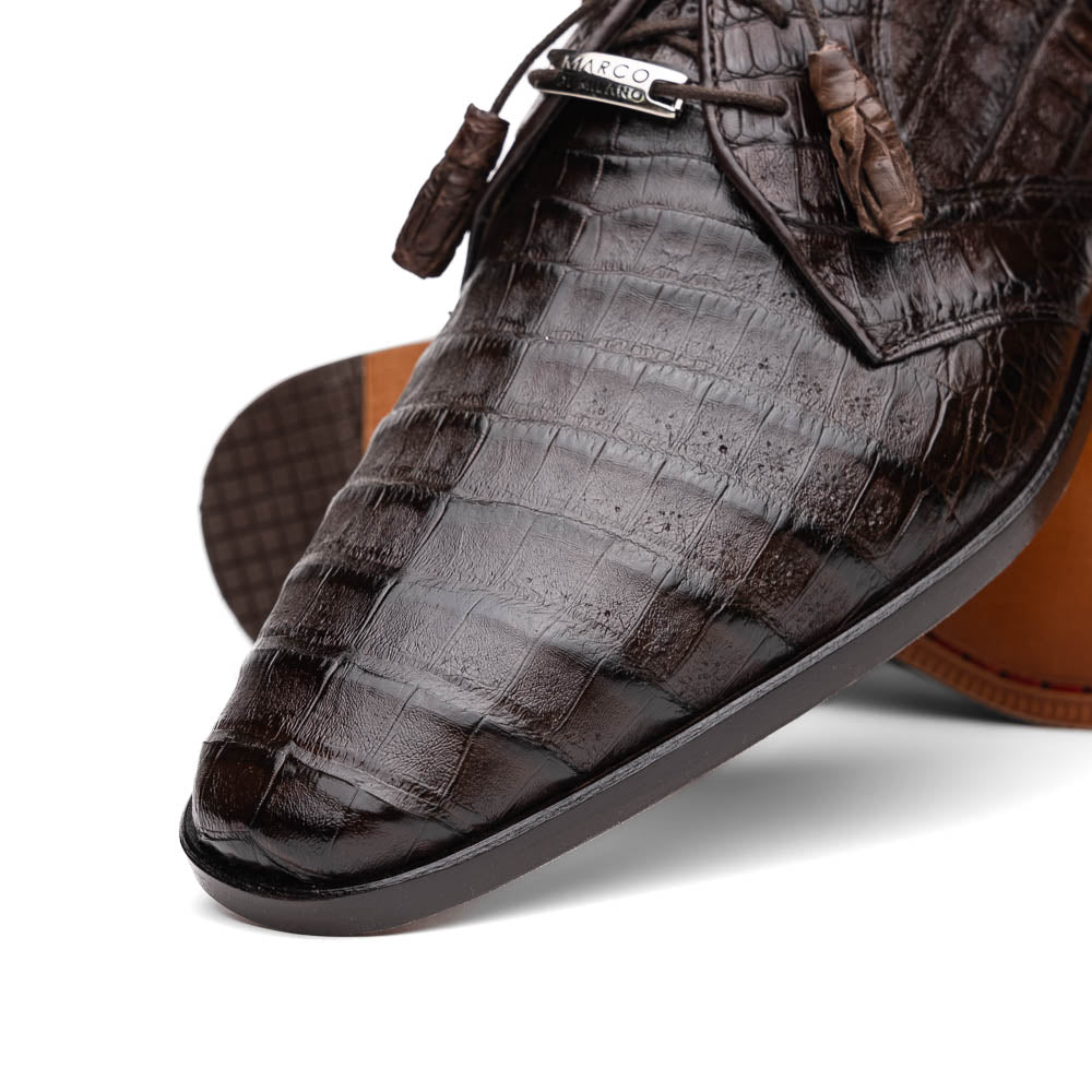 Marco Di Milano Lacio Caiman Crocodile Derby Brown