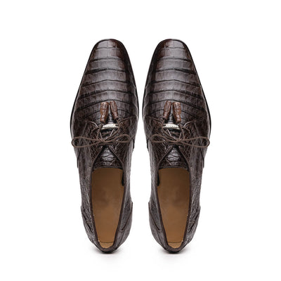 Marco Di Milano Lacio Caiman Crocodile Derby Brown