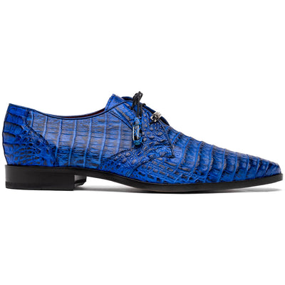 Marco Di Milano Lacio Electric Blue Caiman Crocodile Derby 1 LACIO_CAIMAN FUSCUS_ELECTRIC BLUE_8.5  - from alligatorwarehouse.com