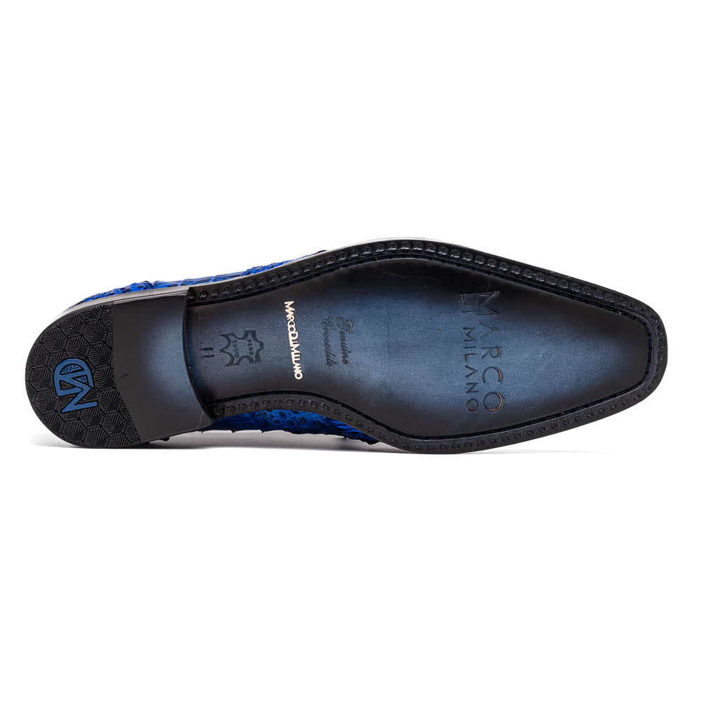 Marco Di Milano Lacio Caiman Crocodile Derby Blue