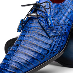 Marco Di Milano Lacio Caiman Crocodile Derby Blue